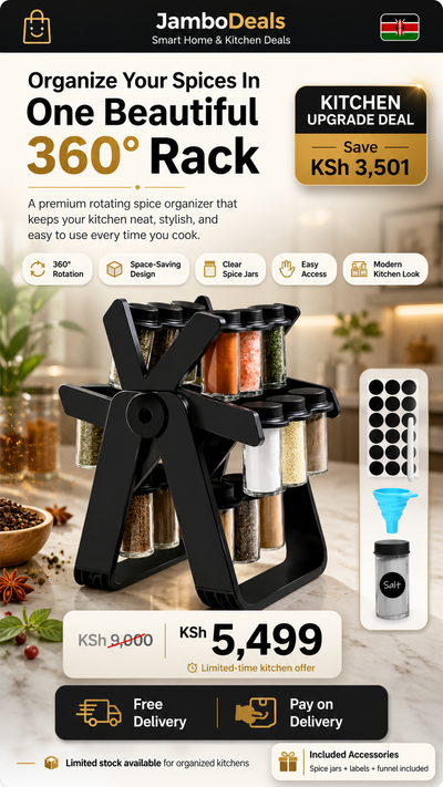360° Ferris Wheel Spice Rack with Airtight Jars